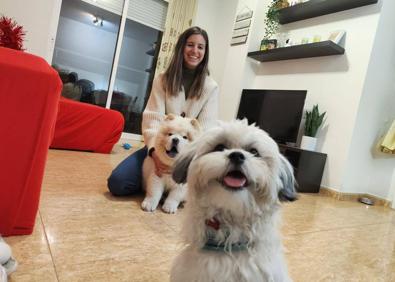 Imagen secundaria 1 - Laura Sánchez, con otros perros que ha cuidado.