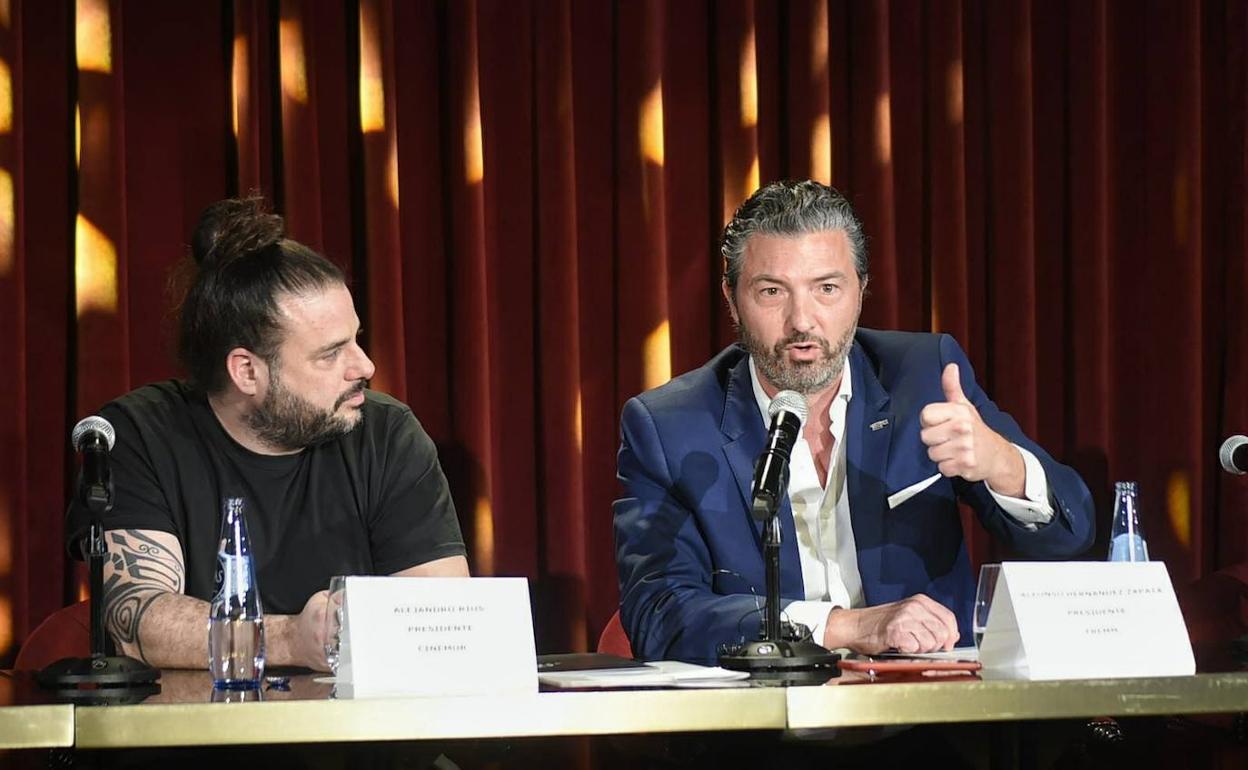 Alejandro Rius y Alfonso Hernández, durante la rueda de prensa de este miércoles. 