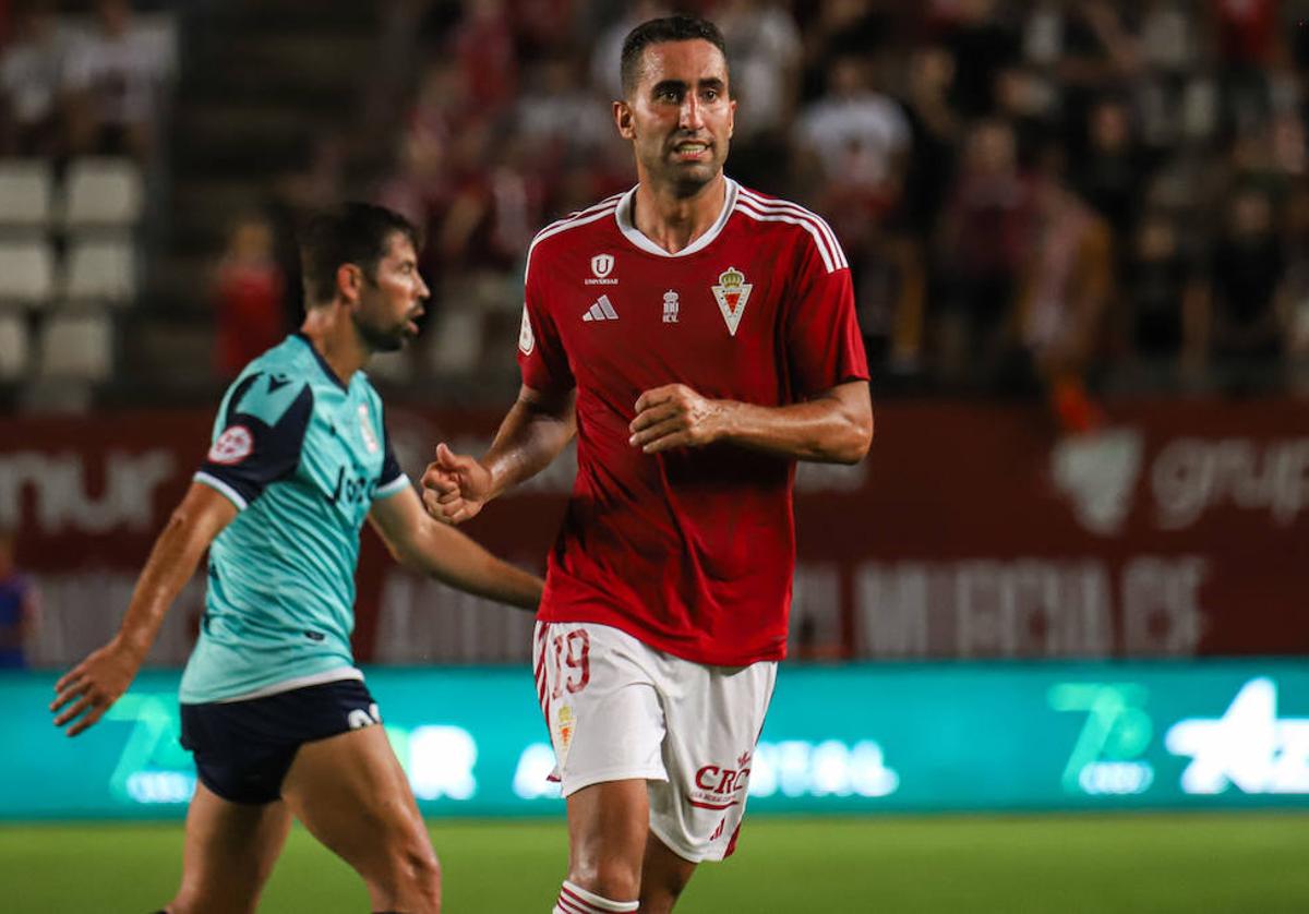 Ángel Motoro, en el partido entre Real Murcia y Sanluqueño.