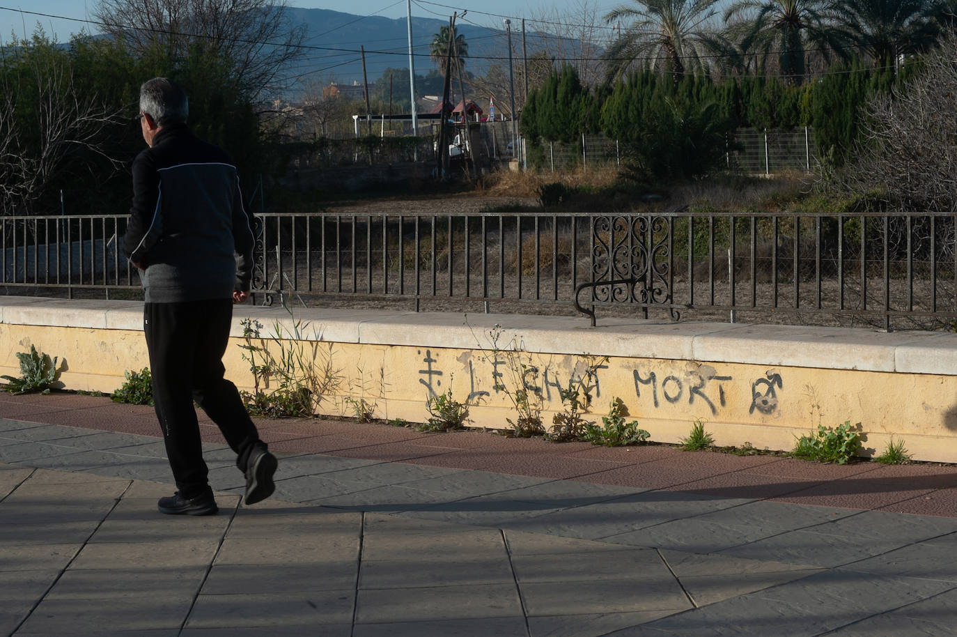 Las imágenes de las pintadas y desperfectos del Malecón de Murcia