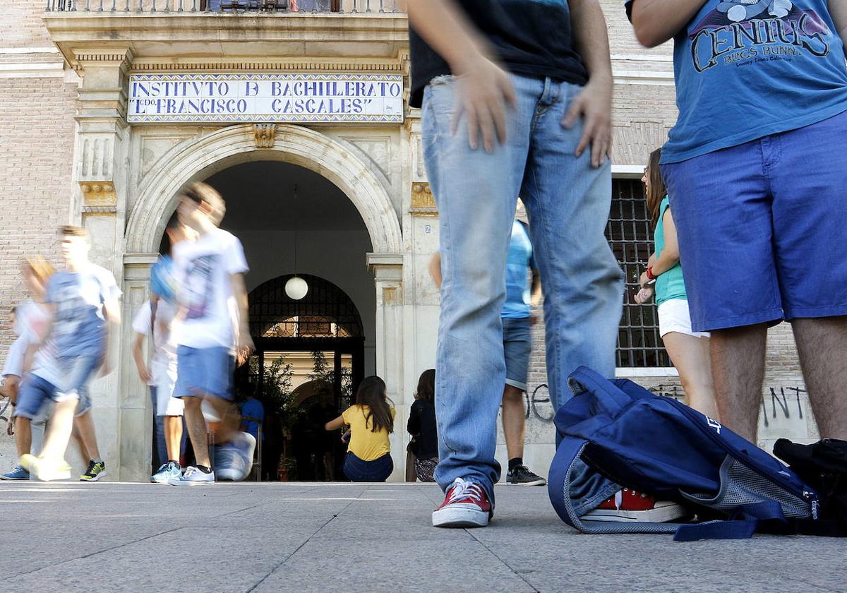 Alumnos en un instituto de Murcia.