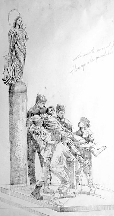 Imagen - Monumento: 'La muerte no es el final. Homenaje a los paracaidistas caídos'.