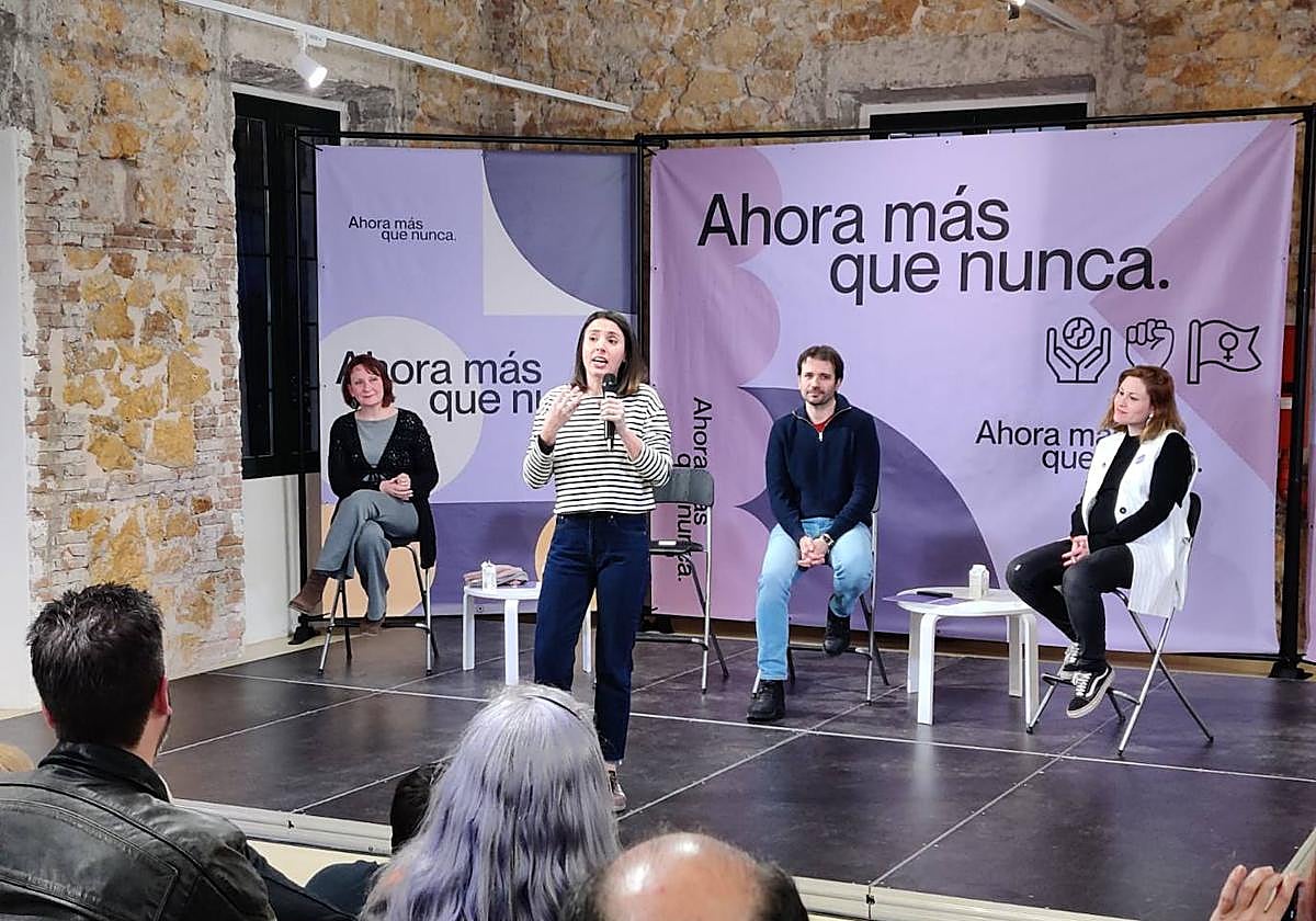 Irene Montero, este miércoles, durante el mitin.