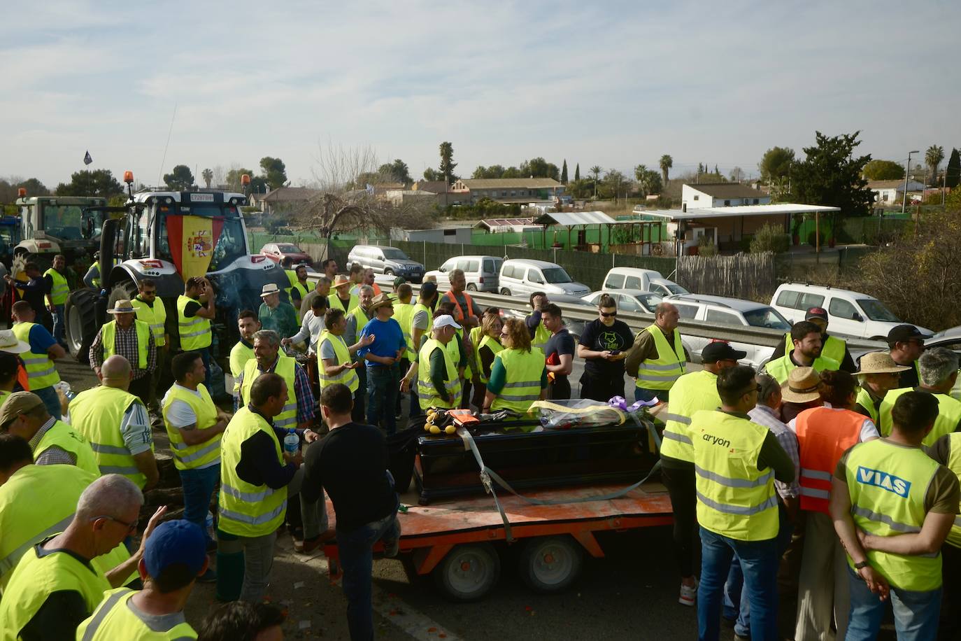 Segunda jornada de protesta de tractores en Murcia, en imágenes