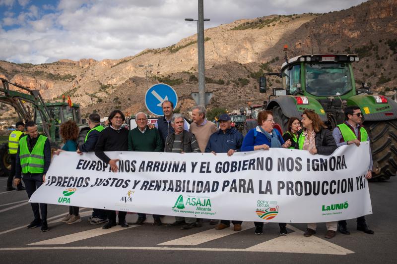 La tractorada de los organizaciones agrarias por la Vega Baja no logra cortar la A-7