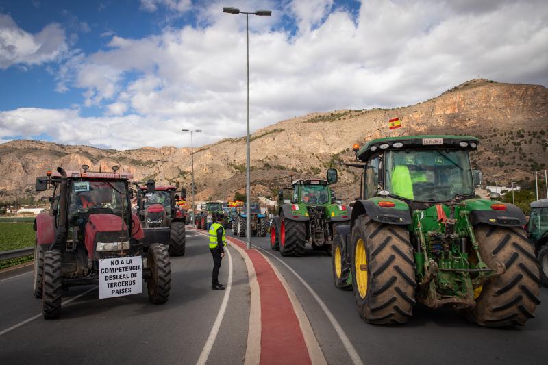 La tractorada de los organizaciones agrarias por la Vega Baja no logra cortar la A-7