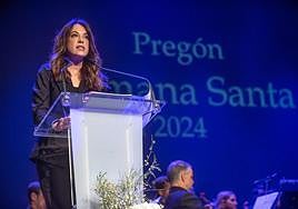 Tati García, este domingo, durante la lectura del pregón.