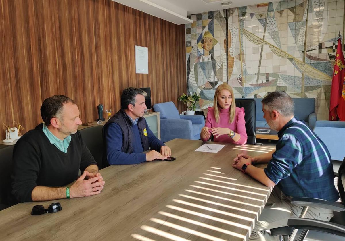 Alfonso Gálvez, Miguel Marín, Mariola Guevara y Marcos Alarcón, este miércoles, reunidos en la Delegación del Gobierno en Murcia.