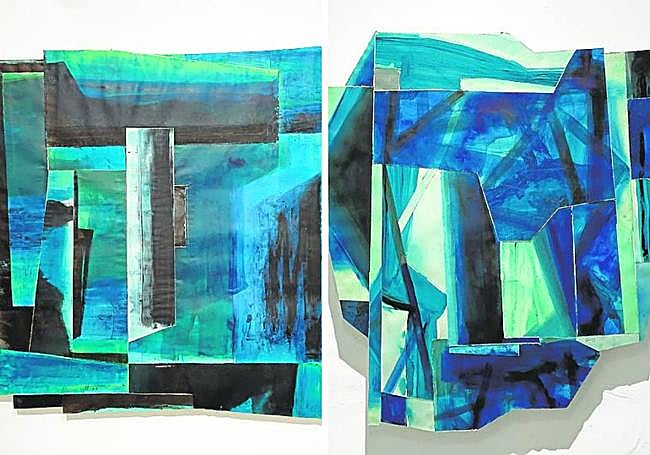 Dos de las obras que forman parte de la exposición 'Crescendo', que puede verse en Arquitectura de Barrio.