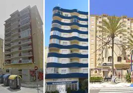 Edificios de La Manga en los que se ubican parte de los inmuebles que salen a subasta.