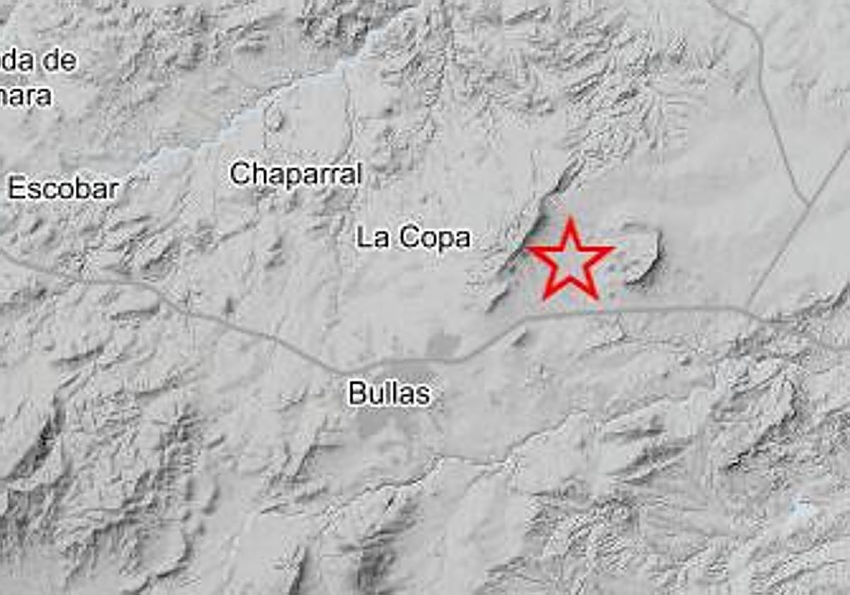 Ubicación del epicentro del terremoto.