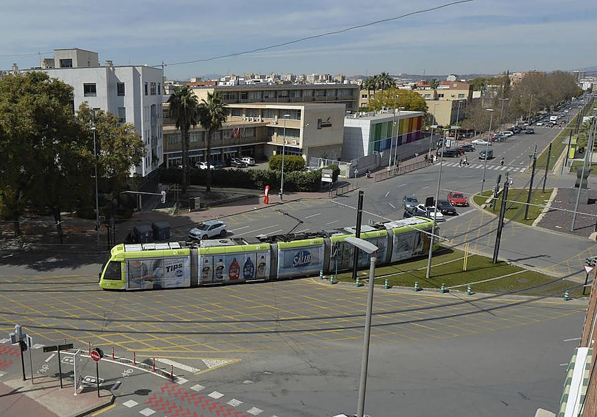El tranvía de Murcia, en una imagen de archivo.