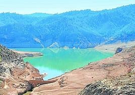 Estado del embalse de la Fuensanta, antes de las últimas lluvias.