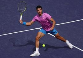 Carlos Alcaraz, en el partido contra Felix Auger-Aliassime.