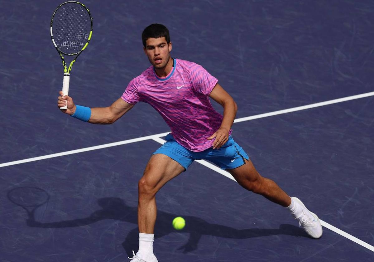 Carlos Alcaraz, en el partido contra Felix Auger-Aliassime.