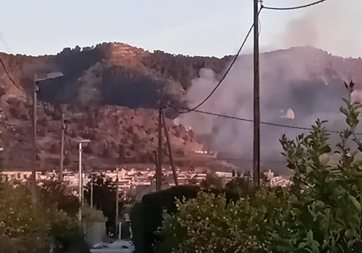 Incendio en el monte Miravete de Murcia.