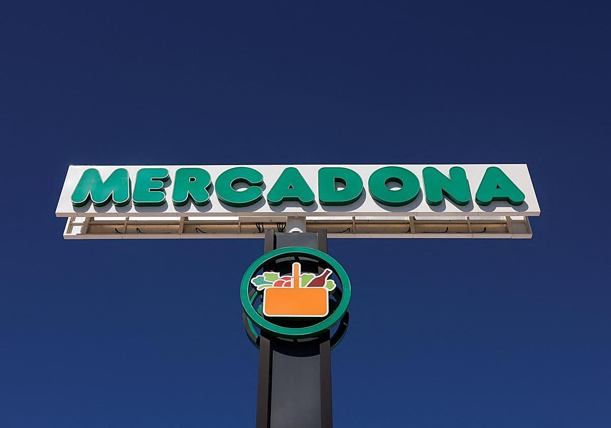 Cartel del supermercado Mercadona y sus sueldos