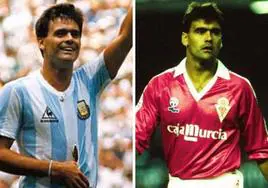 Maradona y el Real Murcia unidos por dos camisetas