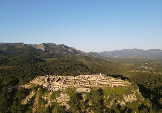 Vista aérea del Yacimiento Arqueológico de La Almoloya.