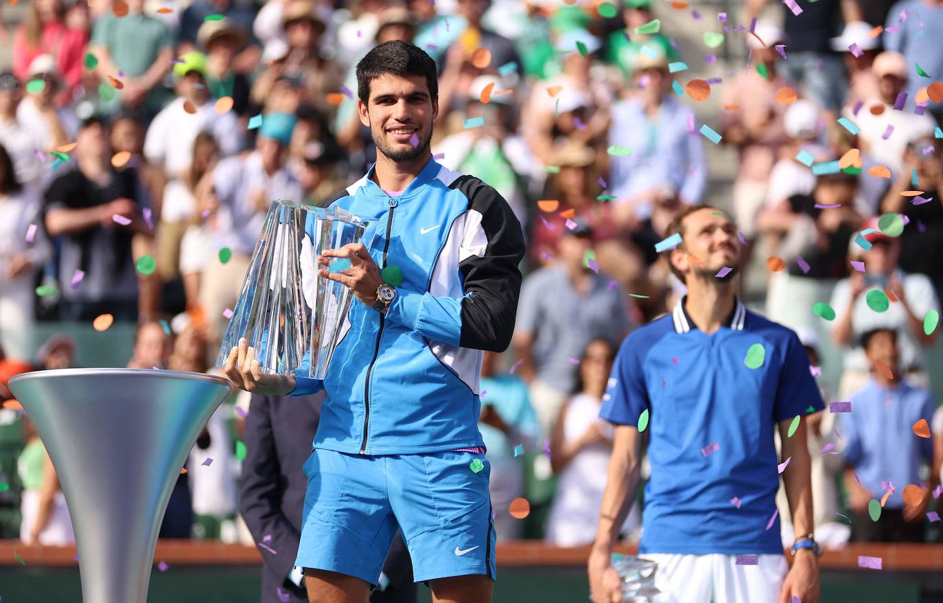 Las imágenes de la final de Indian Wells entre Carlos Alcaraz y Daniil Medvedev