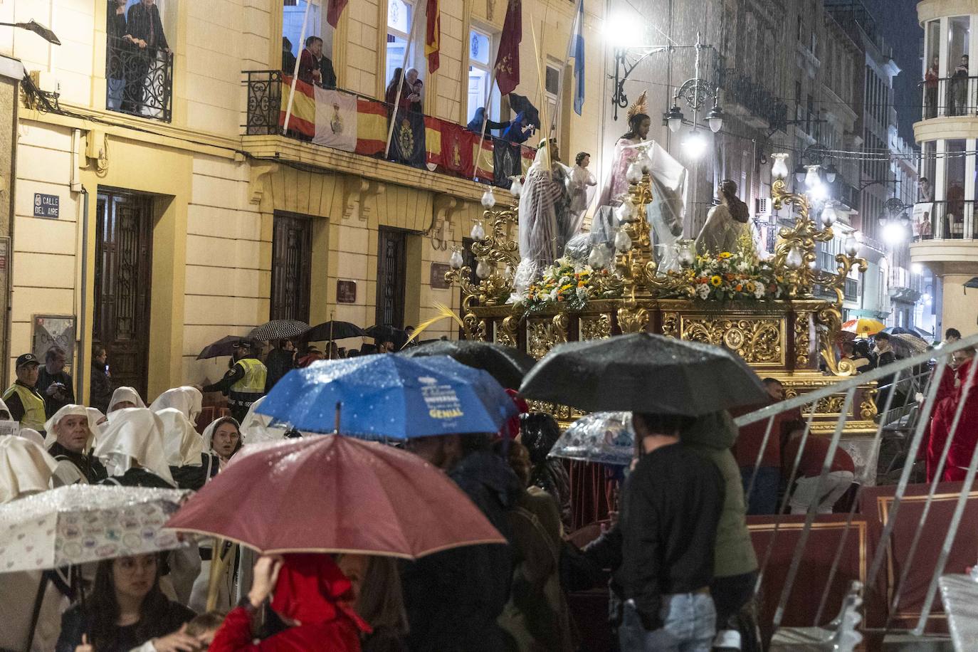 La lluvia obliga a suspender la procesión de La Burrica en Cartagena
