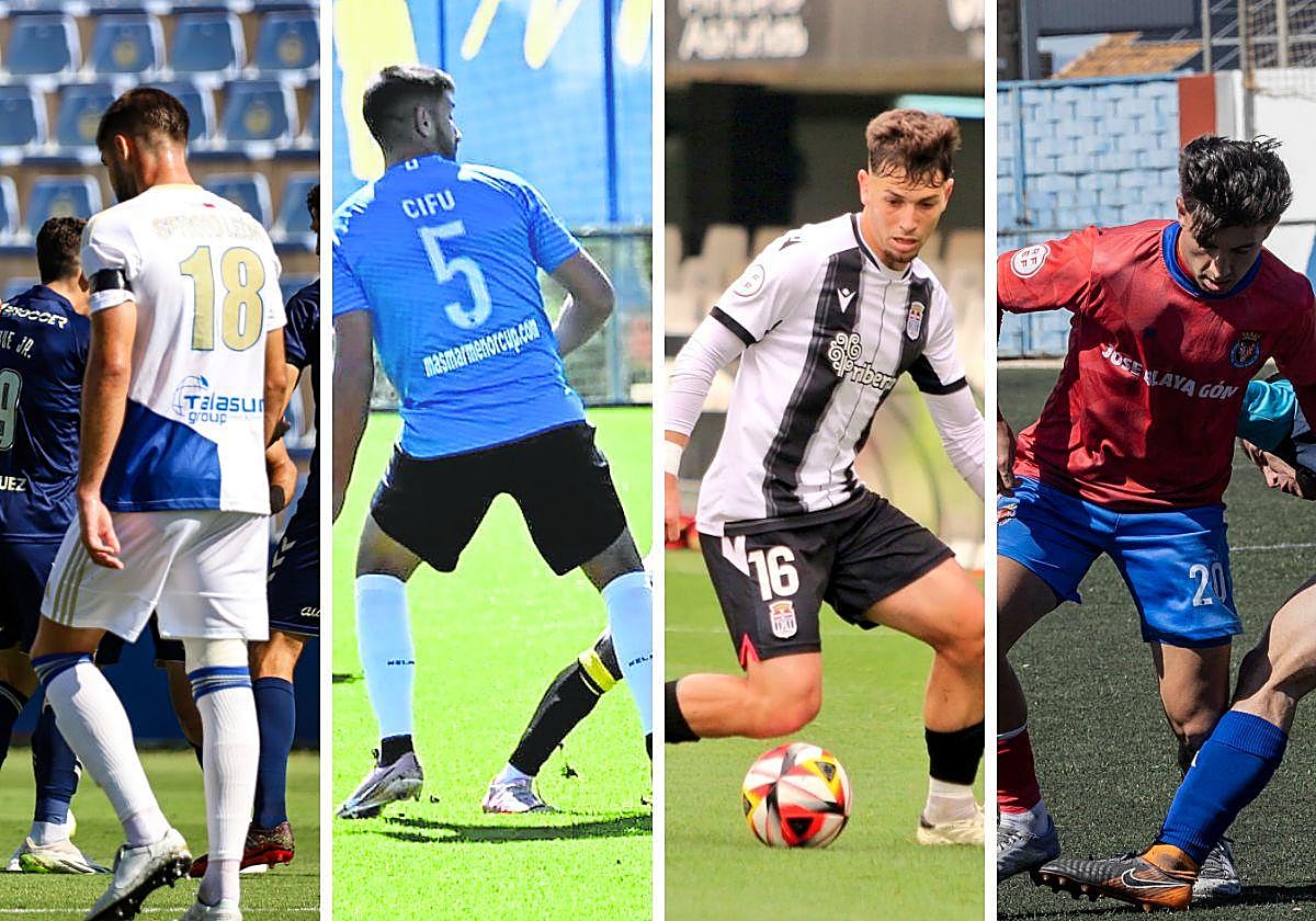 Sergio León, de La Unión. Cifu, del Racing Cartagena. Antonio Arcos, del Cartagena B. Pujante, de la Minera.