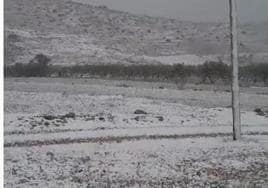 Nieve en la pedanía moratallera de Los Odres.