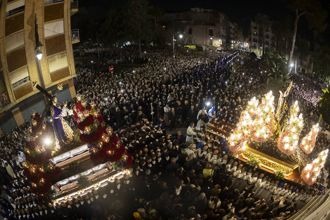 Procesión del Encuentro de Viernes Santo de Cartagena, en imágenes