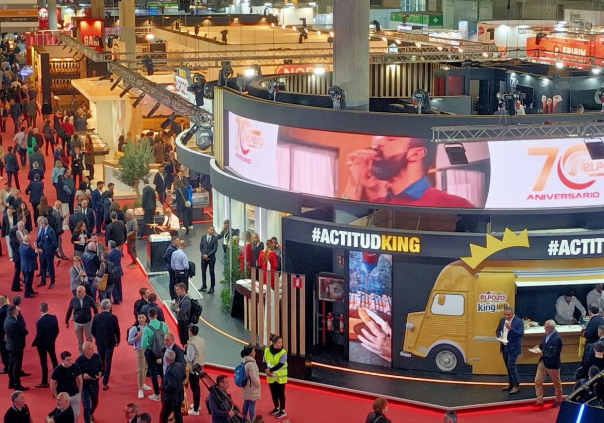 Vista aérea del espectacular estand de ElPozo Alimentación en Alimentaria.