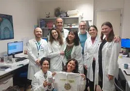 Parte del equipo del grupo de Investigación de Patología Molecular y Farmacogenética del IMIB y de la UCAM.