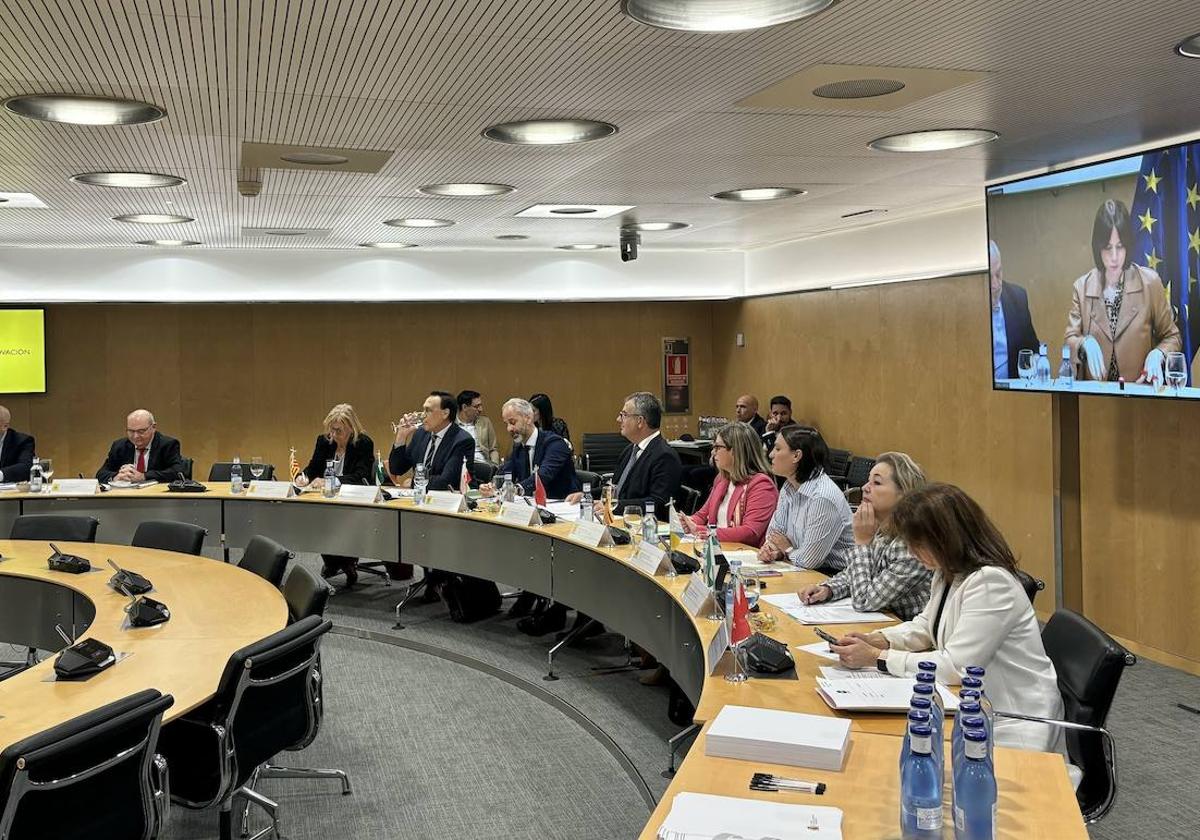 El consejero de Medio Ambiente, Universidades, Investigación y Mar Menor, Juan María Vázquez, durante la Conferencia General de Política Universitaria convocada por la ministra Morant y en la que han tomado parte los consejeros de todas las comunidades autónomas.