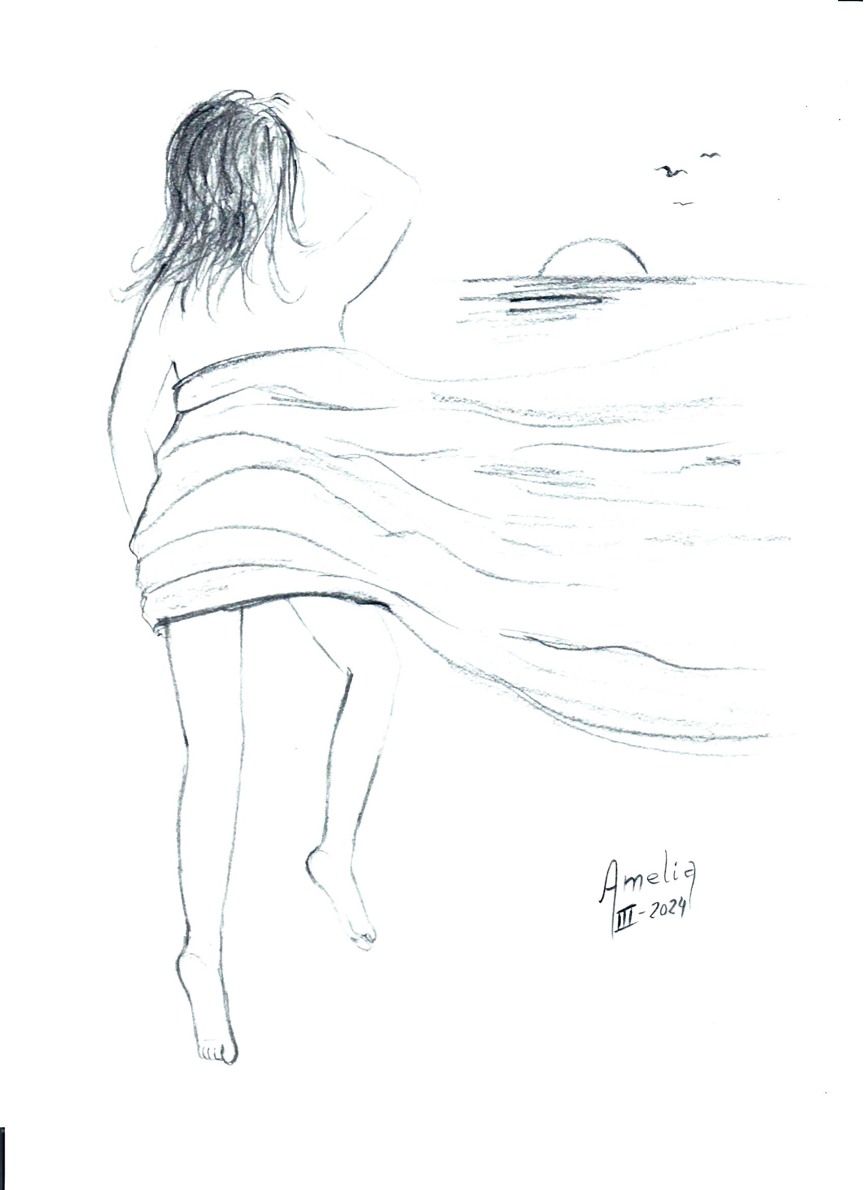 Imagen - Dibujo de Amelia Alberola inspirado en la nueva novela de su marido, Rafael Balanzá, 'Muerte de atlante'.