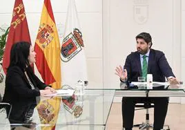 Remedios Lajara y Fernando López Miras, este miércoles.