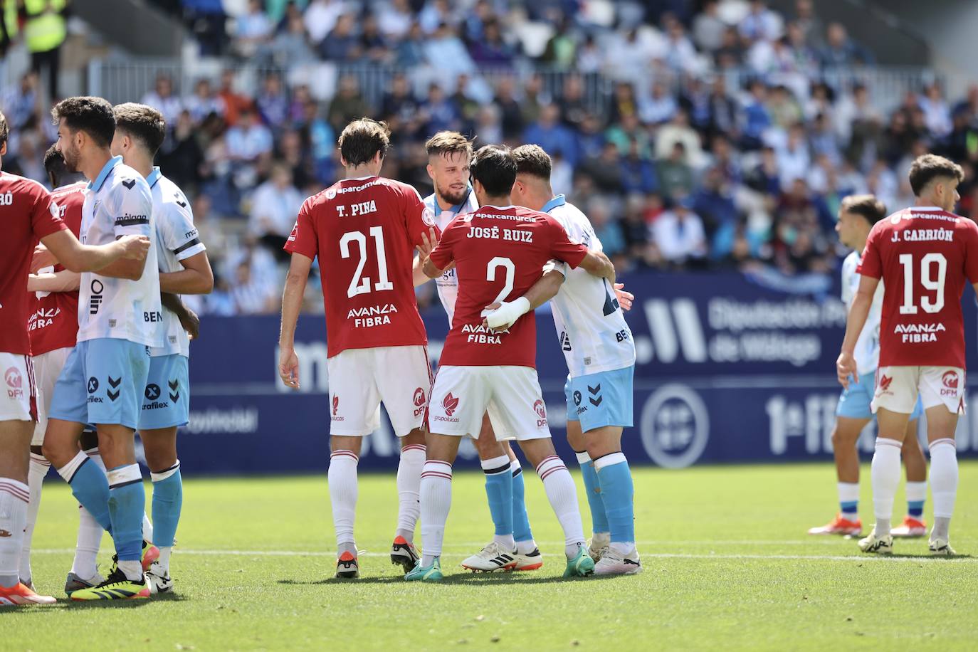 El empate del Real Murcia frente al Málaga, en imágenes