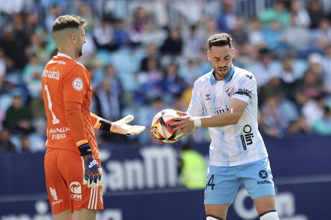 El empate del Real Murcia frente al Málaga, en imágenes