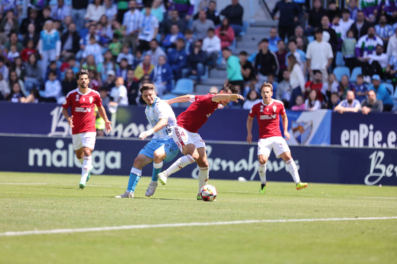 El empate del Real Murcia frente al Málaga, en imágenes