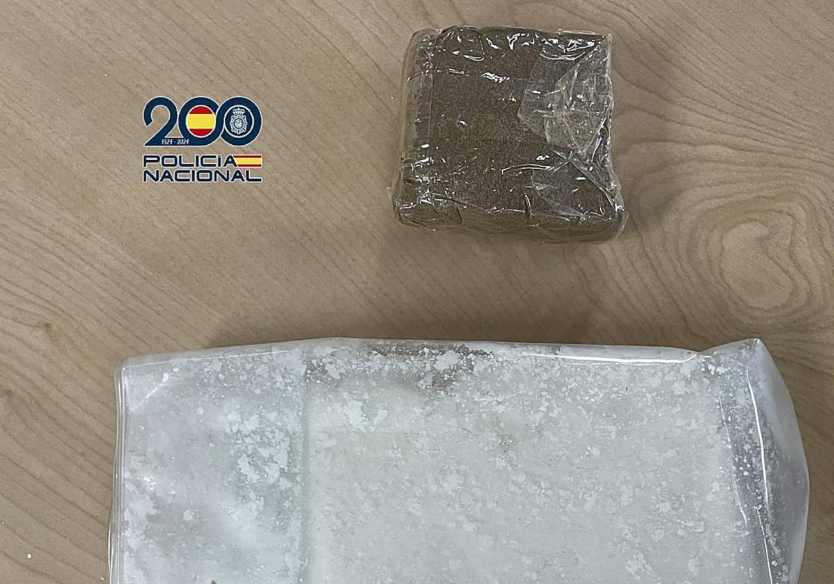 Drogas incautadas por la Policia Nacional en la vivienda del joven.