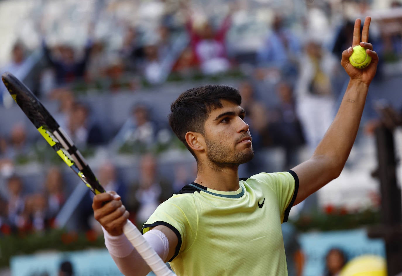 Las imágenes del partido entre Alcaraz y Struff en el Mutua Madrid Open