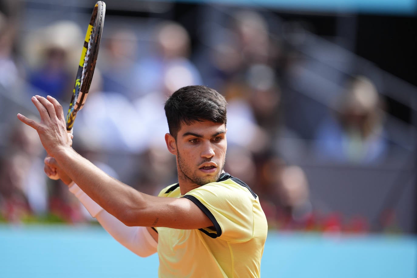 Las imágenes del partido entre Alcaraz y Struff en el Mutua Madrid Open