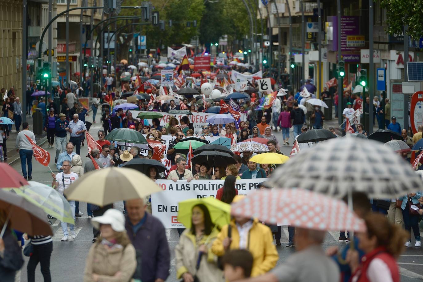 Manifestación del 1 de Mayo del 2024 en Murcia, en imágenes