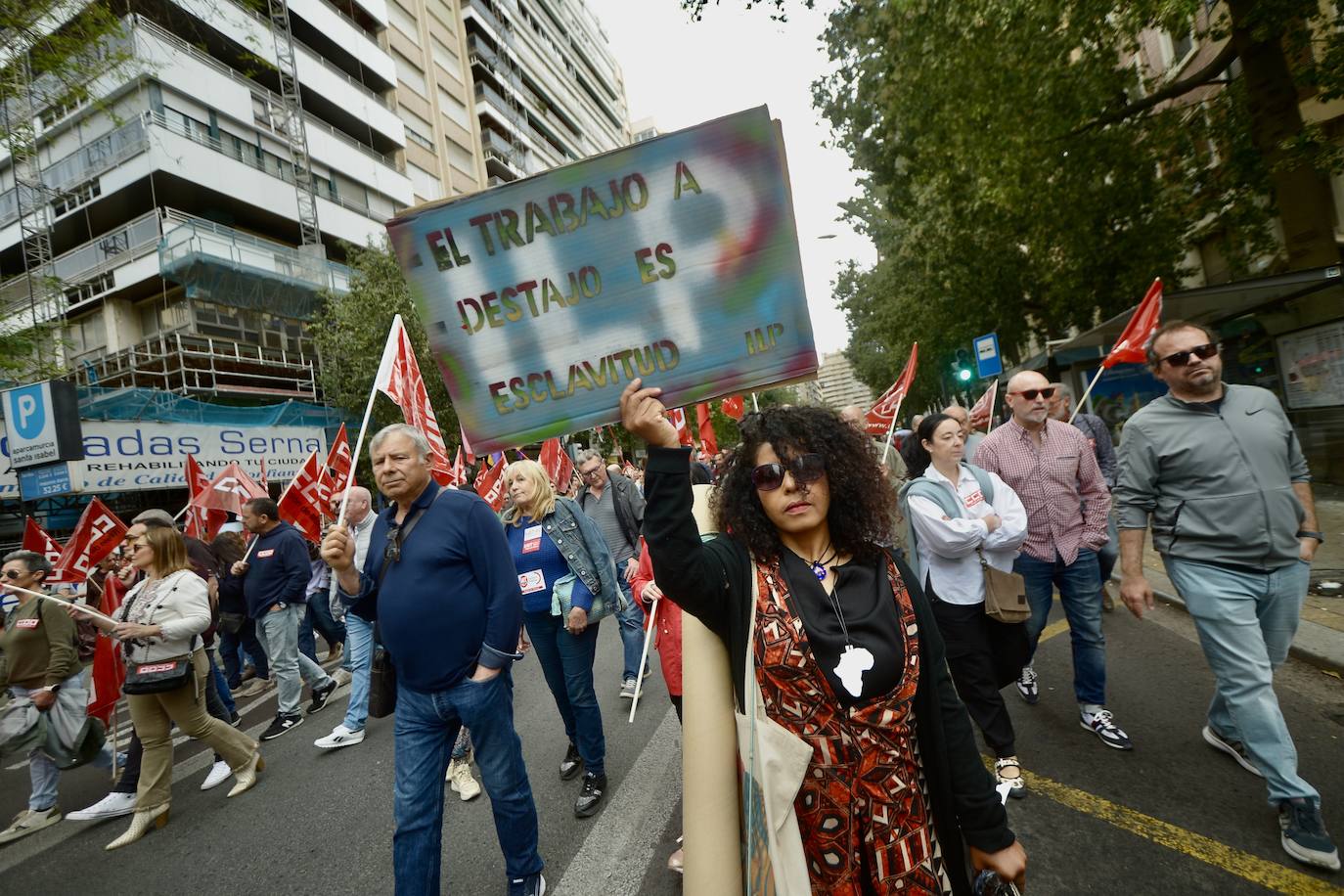 Manifestación del 1 de Mayo del 2024 en Murcia, en imágenes