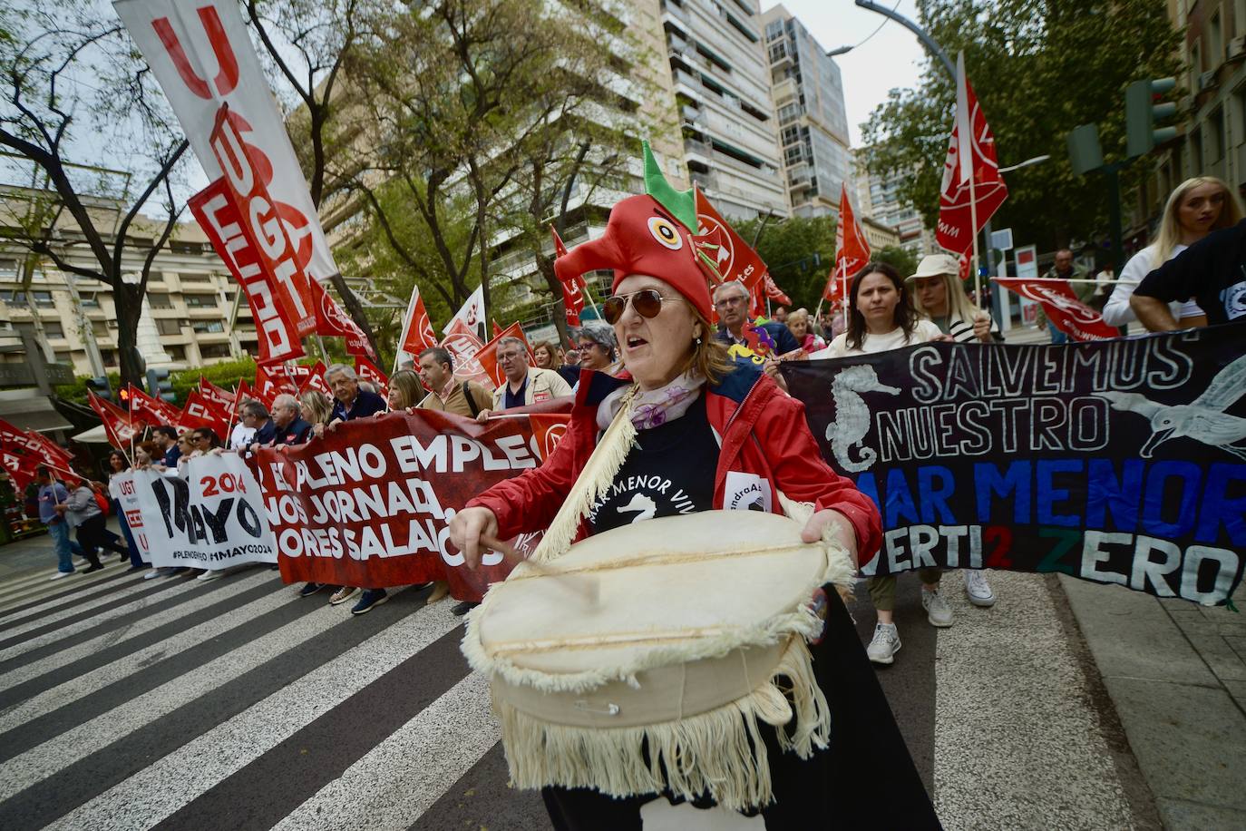 Manifestación del 1 de Mayo del 2024 en Murcia, en imágenes