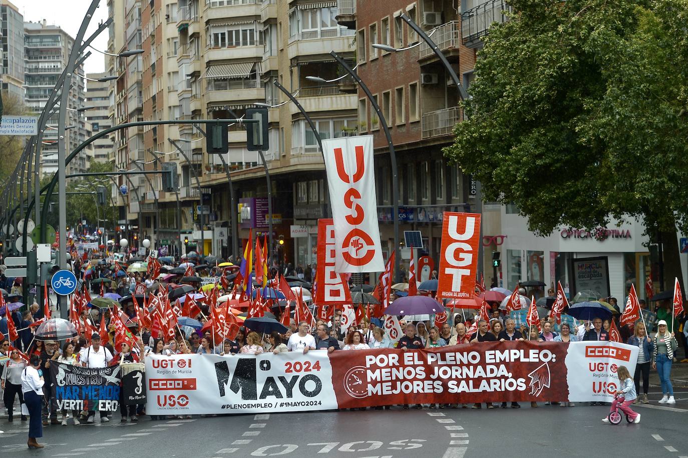 Manifestación del 1 de Mayo del 2024 en Murcia, en imágenes