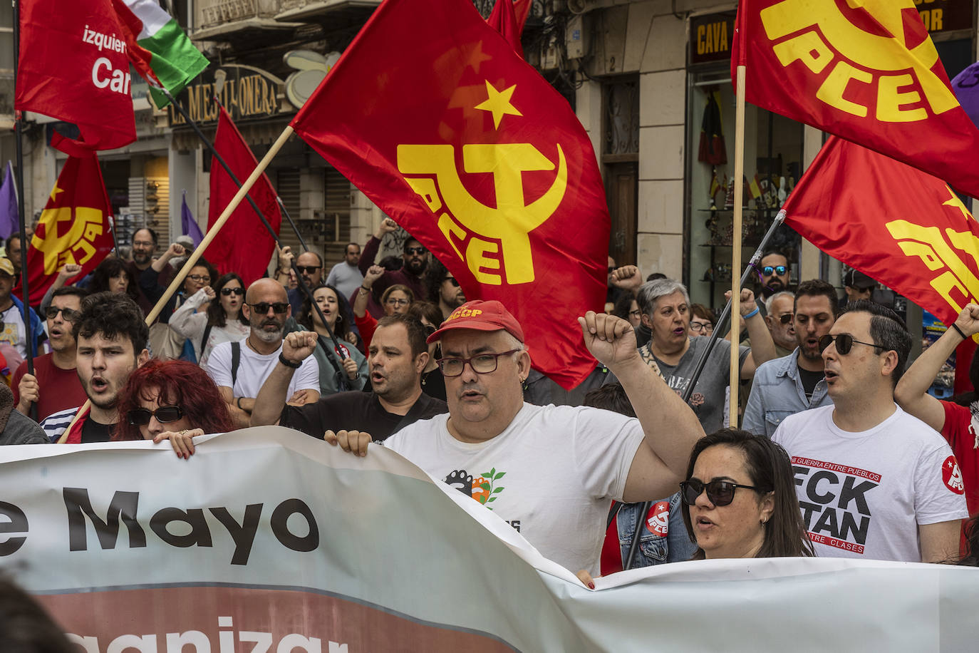 Manifestación del 1 de Mayo de 2024 en Cartagena, en imágenes