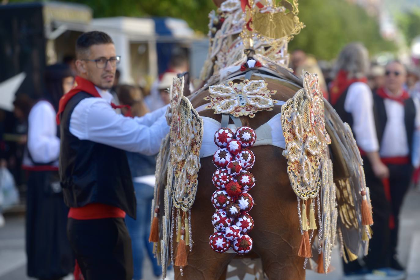 Las imágenes de la marea roja y blanca de los Caballos del Vino de Caravaca