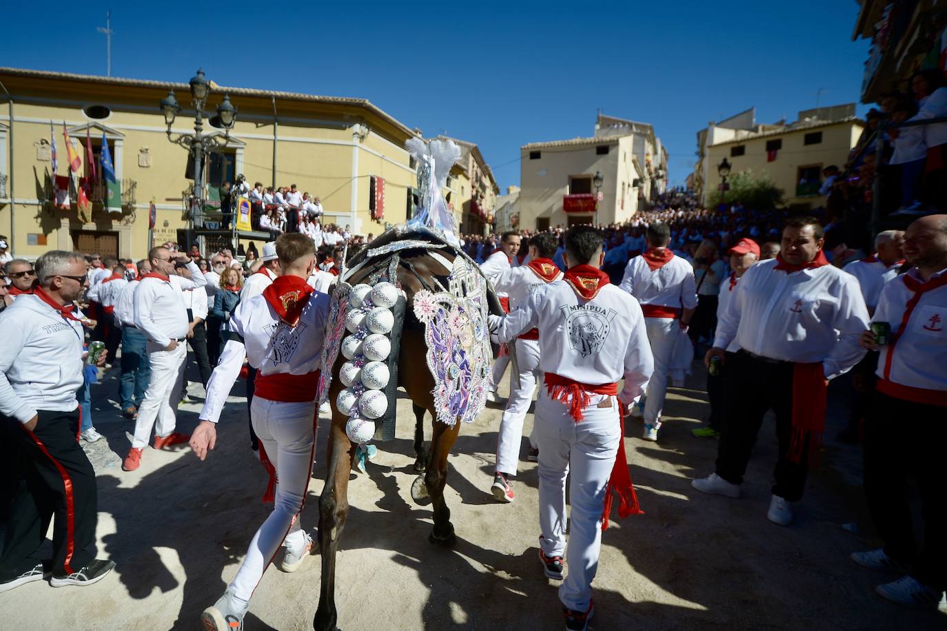 Las imágenes de la marea roja y blanca de los Caballos del Vino de Caravaca