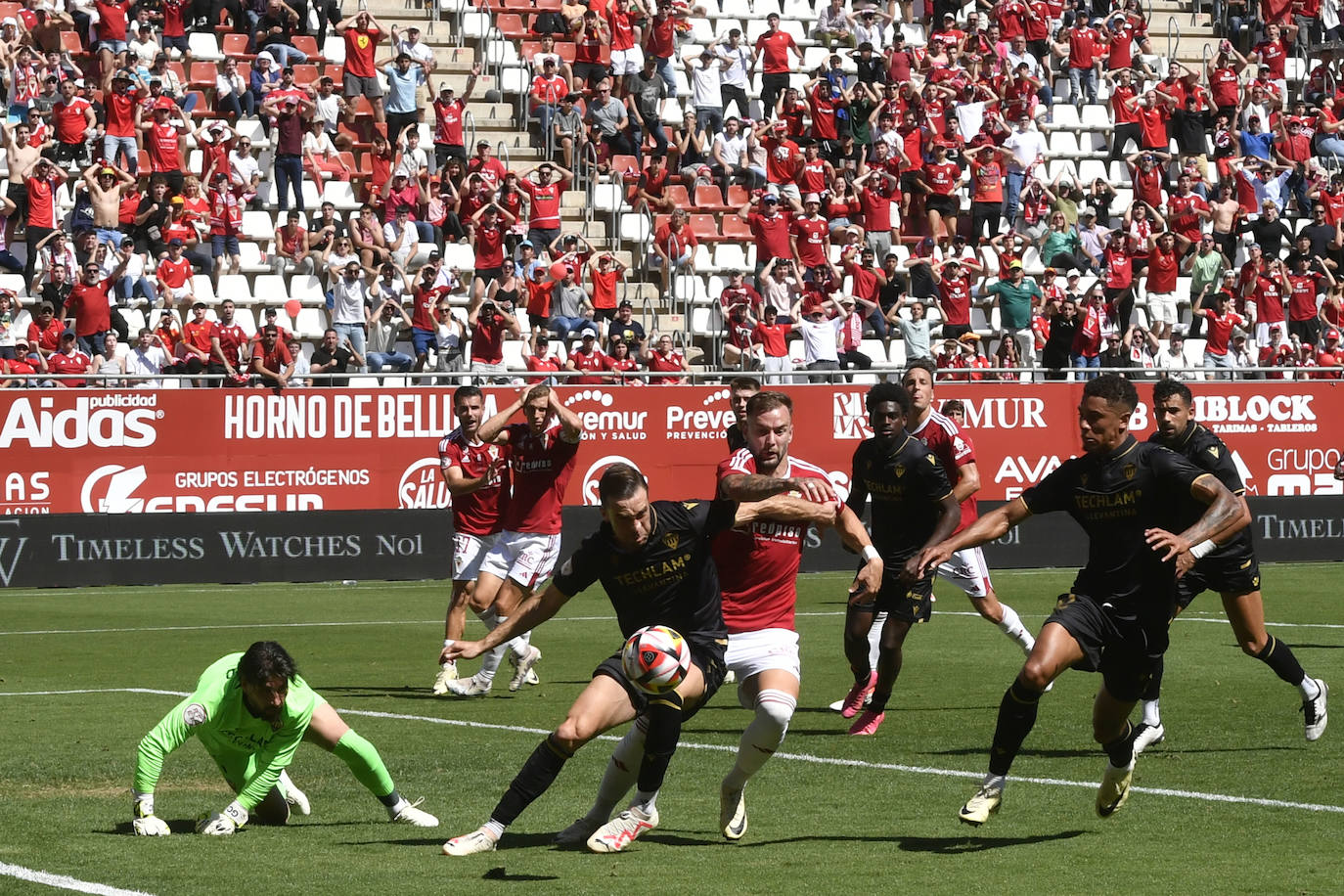 La derrota del Real Murcia frente al Castellón, en imágenes