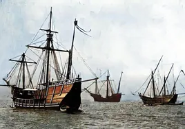 Recreación del Puerto de Cartagena, de cuando la reina Isabel de Castilla la reincorporó a la corona.