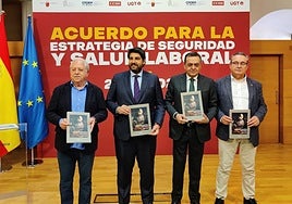 Antonio Jiménez, Fernando López Miras, José María Albarracín y Santiago Navarro, en el acto.