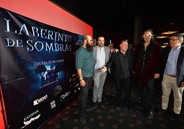Presentación de la película 'Laberinto de sombras' en los cines Thader con Tony Guillén Sánchez, Fede Alonso, José Antonio Ortas, Alfredo Contreras (director de la película) y Juan Miguel Botía.